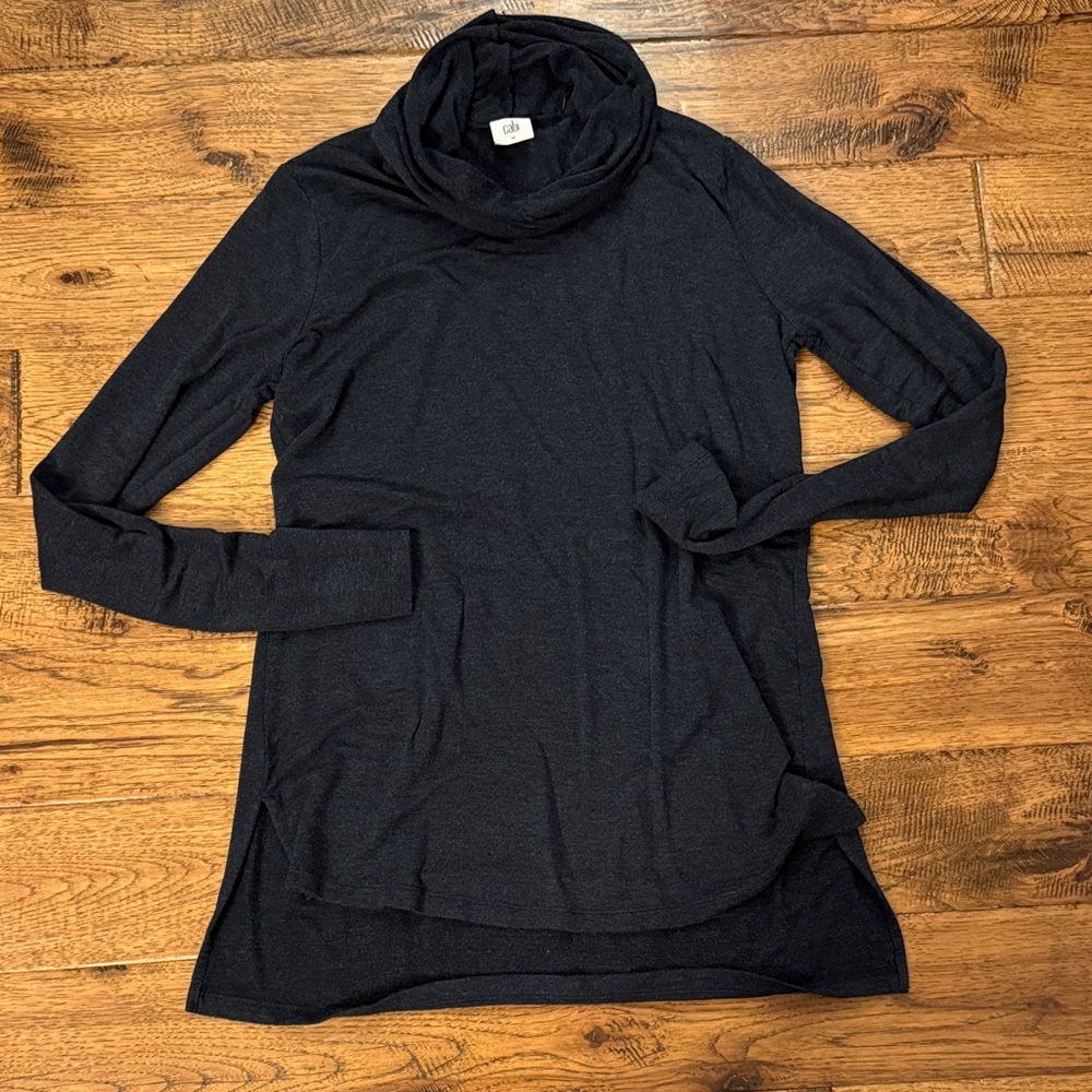 CAbi Dark Navy Cowl Neck Long Sleeve Tunnic - size M